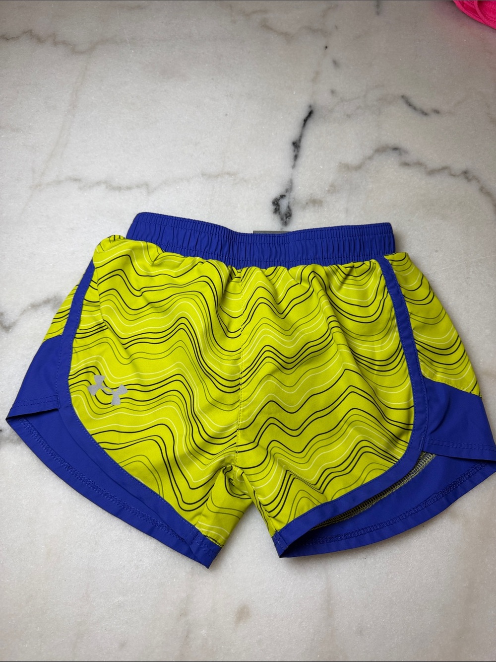 Under Armour Bright Yellow and Purple Kids Athletic Shorts